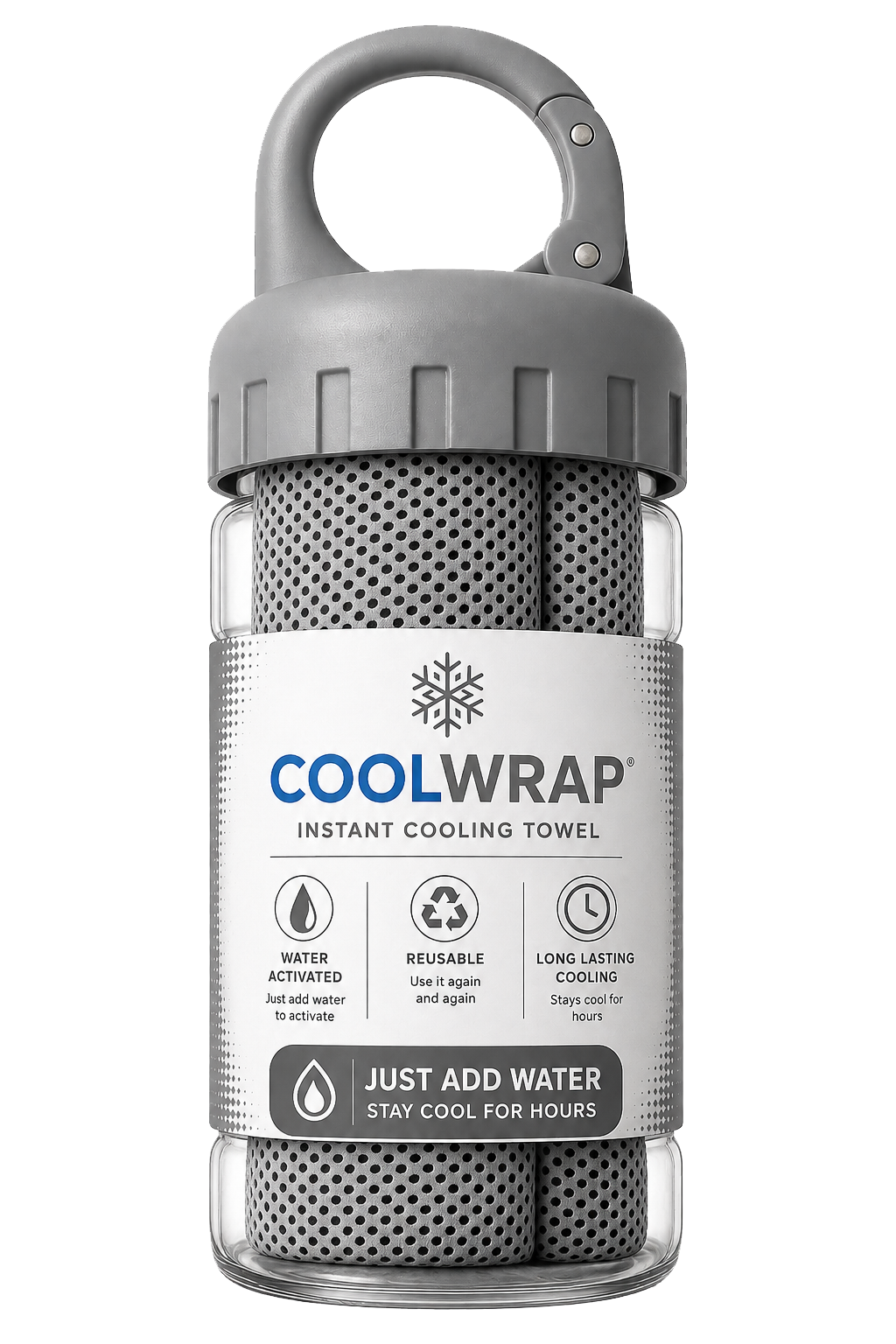 CoolWrap Instant Cooling Towel Grey
